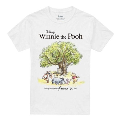 Front - Winnie the Pooh Unisex Adult Today Is My New Favourite Day Poster T-Shirt