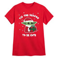 Front - Star Wars: The Mandalorian Childrens/Kids Tis The Christmas Season Grogu T-Shirt