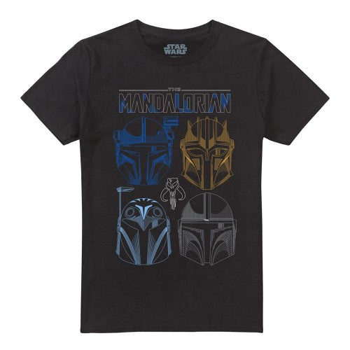 Front - Star Wars The Mandalorian Unisex Adult Helmet Logo T-Shirt