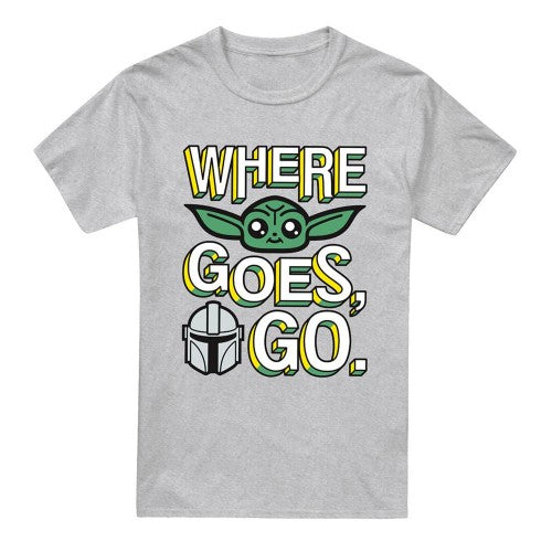 Front - Star Wars The Mandalorian Unisex Adult Where Grogu Goes T-Shirt