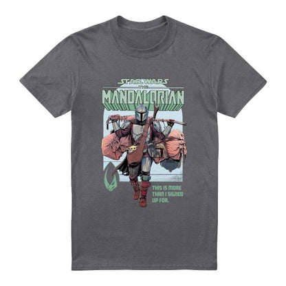 Front - Star Wars The Mandalorian Unisex Adult Signed Up For T-Shirt