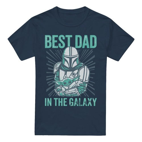 Front - Star Wars The Mandalorian Unisex Adult Best Dad In The Galaxy T-Shirt