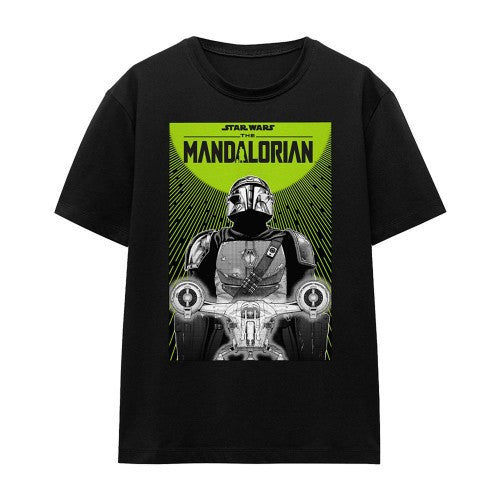 Front - Star Wars: The Mandalorian Womens/Ladies Razor Crest Poster T-Shirt