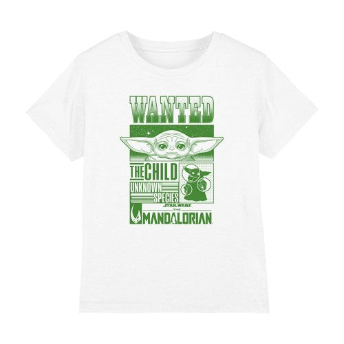 Front - Star Wars The Mandalorian Childrens/Kids Grogu Wanted Poster T-Shirt