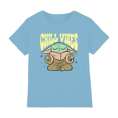Front - Star Wars The Mandalorian Childrens/Kids Chill Vibes Grogu T-Shirt