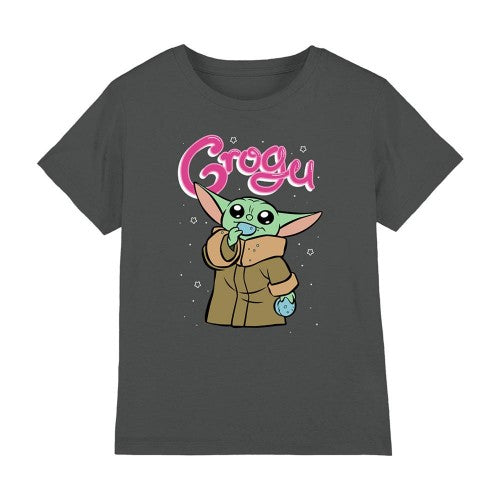 Front - Star Wars The Mandalorian Childrens/Kids Grogu Macaroon T-Shirt