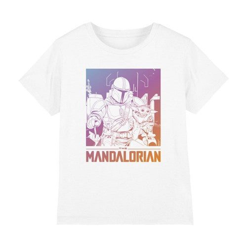 Front - Star Wars: The Mandalorian Childrens/Kids Gradient T-Shirt