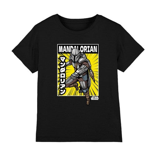 Front - Star Wars The Mandalorian Childrens/Kids Comic Book Pose T-Shirt