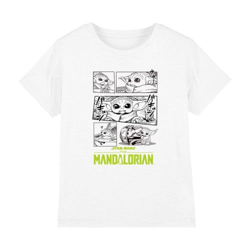 Front - Star Wars The Mandalorian Childrens/Kids Grogu Manga T-Shirt