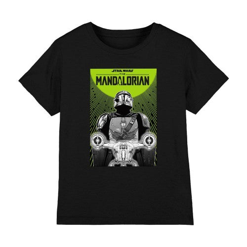 Front - Star Wars The Mandalorian Childrens/Kids Razor Crest Poster T-Shirt