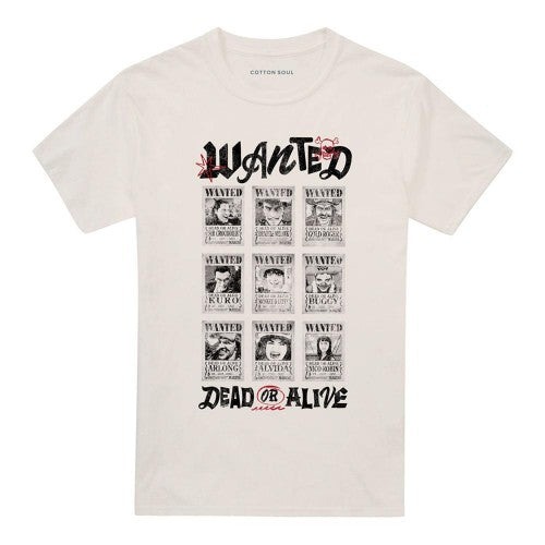 Front - One Piece Unisex Adult Wanted Dead Or Alive Poster T-Shirt