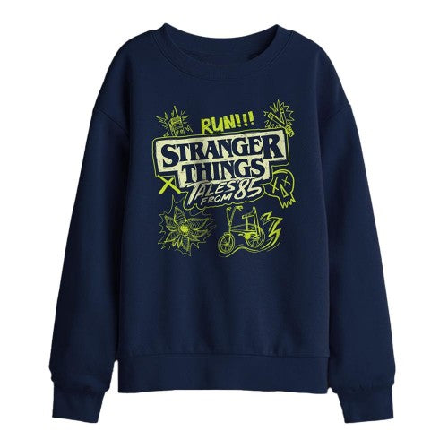 Front - Stranger Things: Tales from ´85 Childrens/Kids Graffiti Glow Sweatshirt