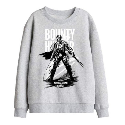 Front - The Mandalorian & Grogu Childrens/Kids Bounty Hunter Ink Sweatshirt