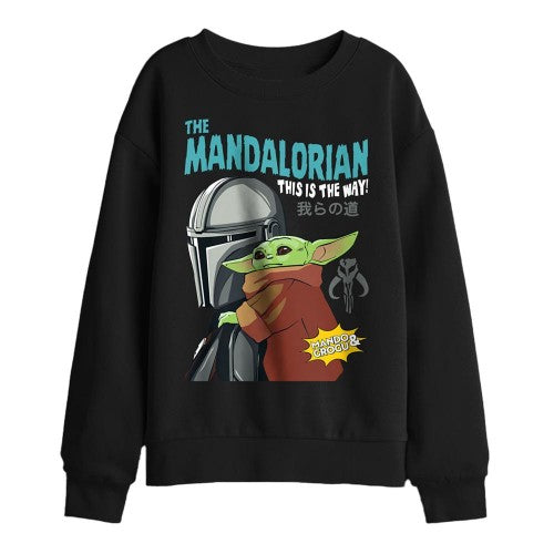 Front - The Mandalorian & Grogu Childrens/Kids Grogu Poster Sweatshirt