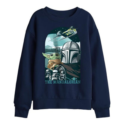 Front - The Mandalorian & Grogu Childrens/Kids Grogu Razor Crest Sweatshirt