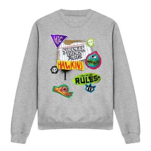 Front - Stranger Things: Tales from ´85 Unisex Adult Scrapbook Icons Sweatshirt