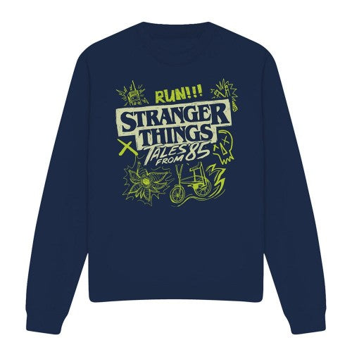 Front - Stranger Things: Tales from ´85 Unisex Adult Graffiti Glow Sweatshirt