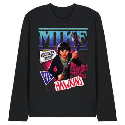 Front - Stranger Things: Tales from ´85 Unisex Adult Mike Long-Sleeved T-Shirt