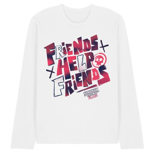 Front - Stranger Things: Tales from ´85 Unisex Adult Friends Help Long-Sleeved T-Shirt