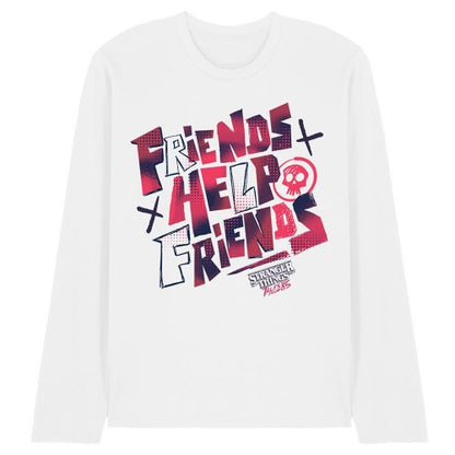 Front - Stranger Things: Tales from ´85 Unisex Adult Friends Help Long-Sleeved T-Shirt