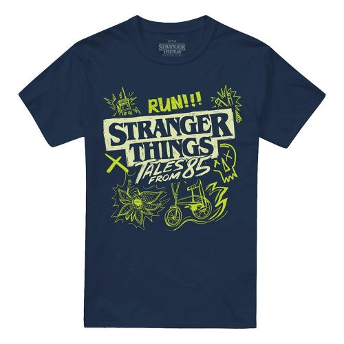 Front - Stranger Things: Tales from ´85 Unisex Adult Graffiti Glow T-Shirt