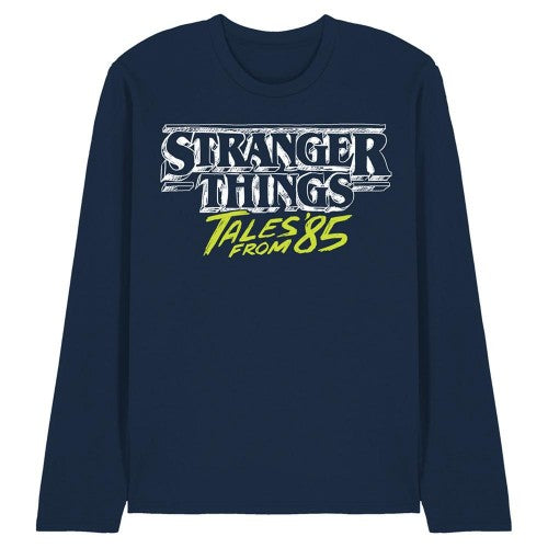 Front - Stranger Things: Tales from ´85 Unisex Adult Two Tone Logo Long-Sleeved T-Shirt