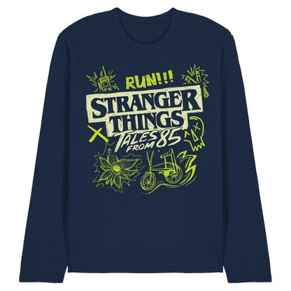 Front - Stranger Things: Tales from ´85 Unisex Adult Graffiti Glow Long-Sleeved T-Shirt