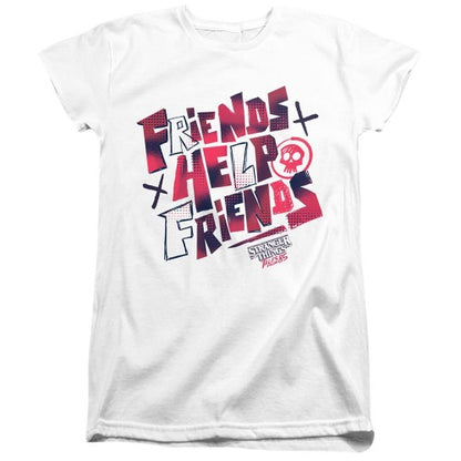 Front - Stranger Things: Tales from ´85 Womens/Ladies Friends Help Capped Sleeved T-Shirt