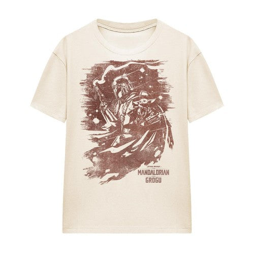Front - The Mandalorian & Grogu Womens/Ladies Ink Print T-Shirt