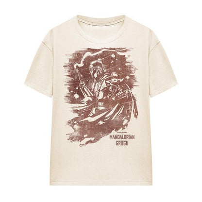 Front - The Mandalorian & Grogu Womens/Ladies Ink Print T-Shirt