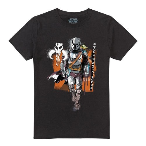 Front - The Mandalorian & Grogu Unisex Adult Graffiti Spray T-Shirt