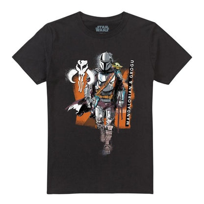Front - The Mandalorian & Grogu Unisex Adult Graffiti Spray T-Shirt
