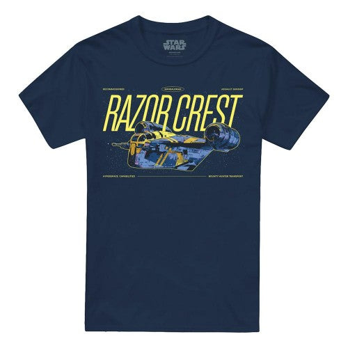 Front - The Mandalorian & Grogu Unisex Adult Gunship Razor Crest T-Shirt