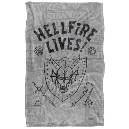 Front - Stranger Things Hellfire Lives Graduation Silky Soft Touch Throw