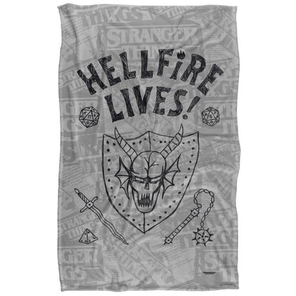 Front - Stranger Things Hellfire Lives Graduation Silky Soft Touch Throw