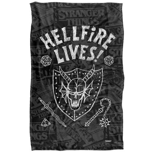 Front - Stranger Things Hellfire Lives Graduation Silky Inverted Soft Touch Blanket