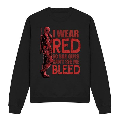 Front - Deadpool & Wolverine Unisex Adult Wear Red Can´t See Me Bleed Sweatshirt