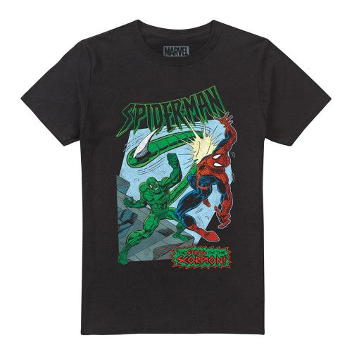 Front - Spider-Man Unisex Adult Sting Of The Scorpion Retro T-Shirt