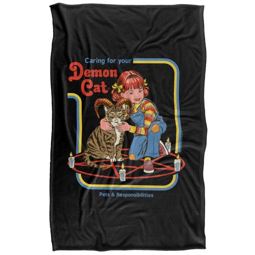 Front - Steven Rhodes Caring For Your Demon Cat Soft Touch Blanket