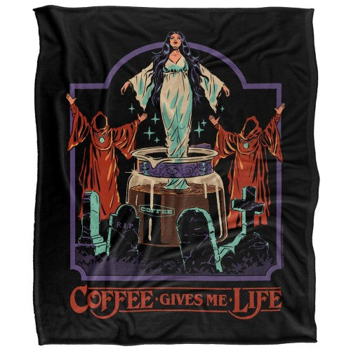 Front - Steven Rhodes Coffee Gives Me Life Soft Touch Blanket