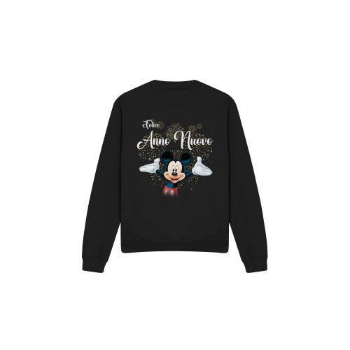 Front - Disney Unisex Adult Italian Mickey Mouse Fireworks New Year Sweatshirt
