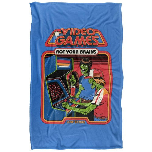 Front - Steven Rhodes Video Games Rot Your Brains Soft Touch Blanket