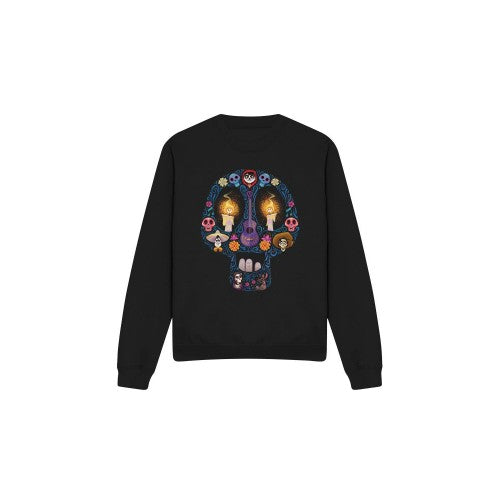 Front - Coco Unisex Adult Day Of The Dead Ernesto Miguel Hector Skull Sweatshirt