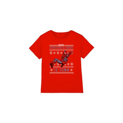 Front - Spider-Man Childrens/Kids Christmas Sweater T-Shirt