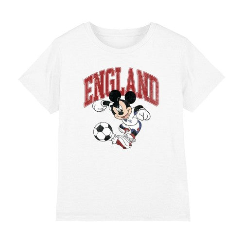 Front - Disney Childrens/Kids England Mickey Mouse Football T-Shirt