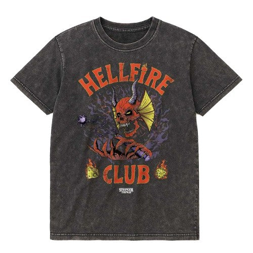 Front - Stranger Things 4 Unisex Adult Hellfire Club Classic Metal Vintage Wash Long-Sleeved T-Shirt