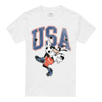 Front - Disney Unisex Adult USA Goofy Football T-Shirt