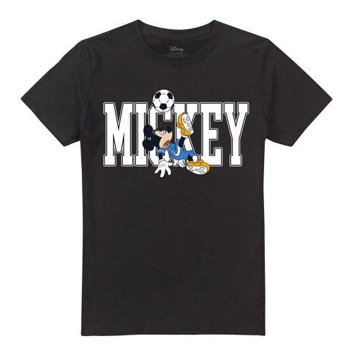 Front - Disney Unisex Adult Kick Mickey Mouse Football T-Shirt