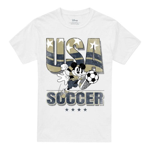 Front - Disney Unisex Adult USA Soccer Mickey Mouse T-Shirt