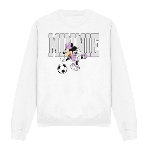 Front - Disney Unisex Adult Football Kick Minnie Mouse Sweatshirt
